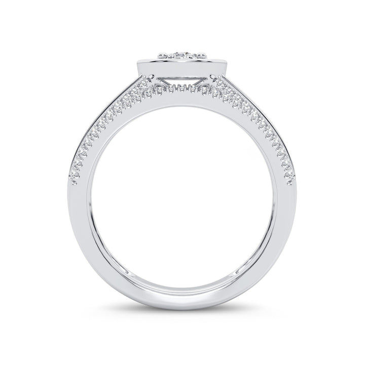 Elegant 14K White Gold 0.38CT Lab Diamond Bridal Ring