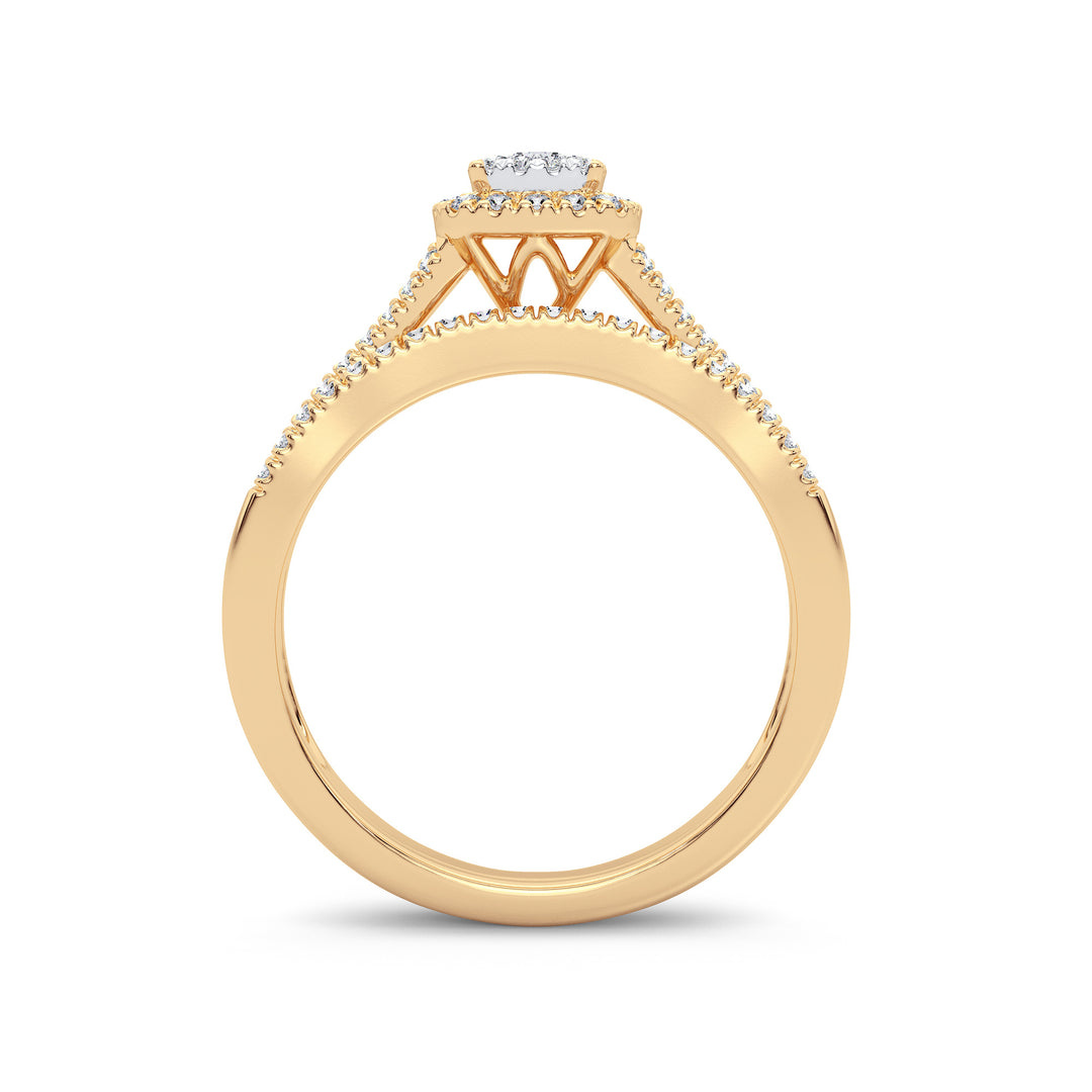14K Yellow Gold Lab Diamond Womens Bridal Ring (0.38CT)