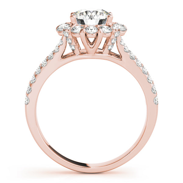 18K Rose Gold 1 7/8 ct tw Halo Diamond Engagement Ring