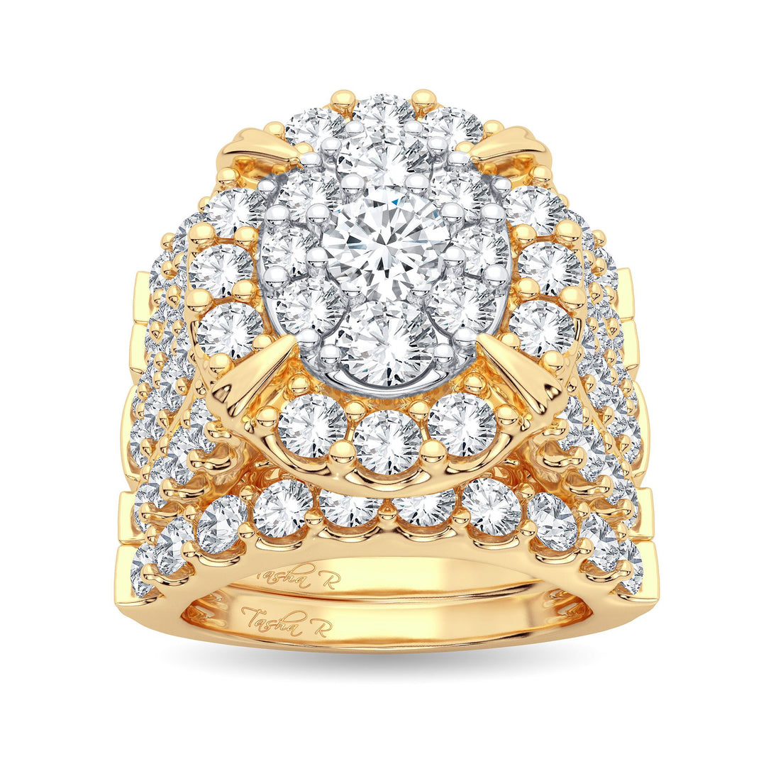 14K Yellow Gold 5CT Lab Diamond Bridal Engagement Ring