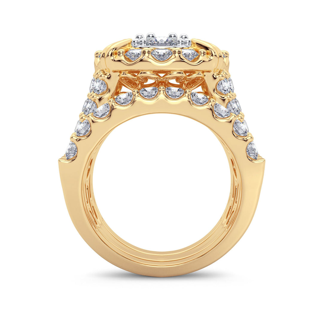 14K Yellow Gold 5CT Lab Diamond Bridal Engagement Ring