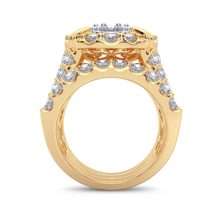 14K Yellow Gold 5CT Lab Diamond Bridal Engagement Ring