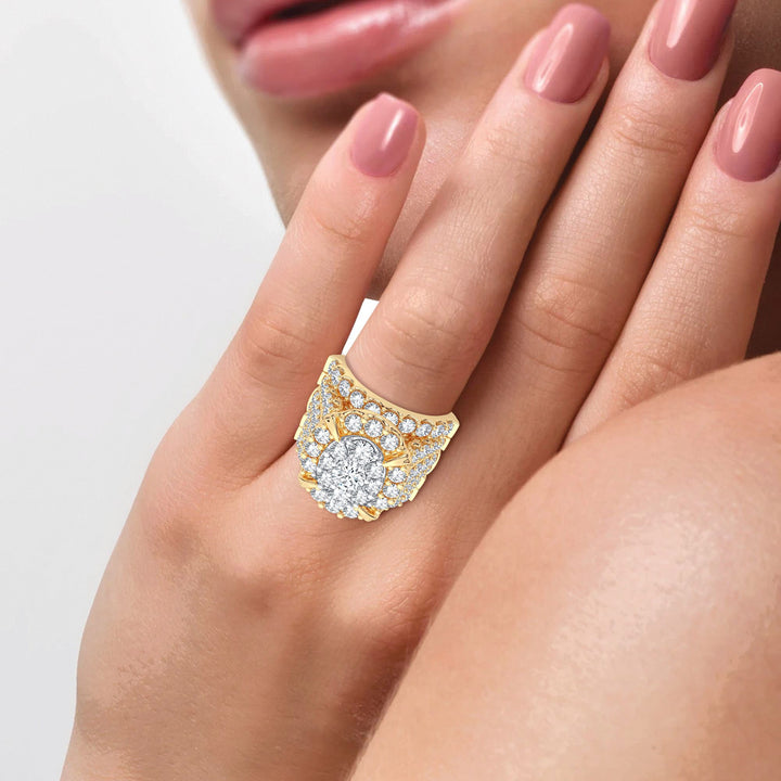 14K Yellow Gold 5CT Lab Diamond Bridal Engagement Ring