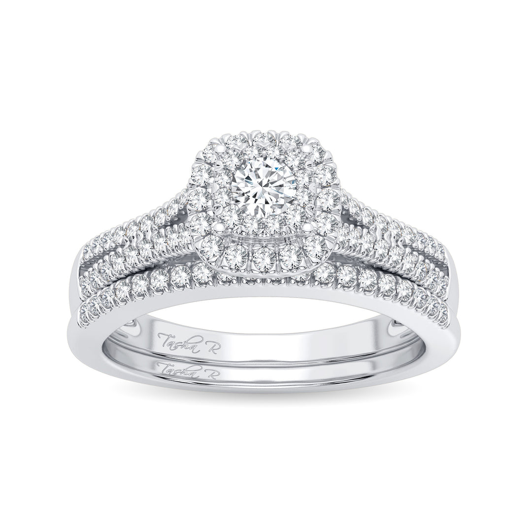 Sparkling 14K White Gold Lab Diamond Bridal Ring (0.38CT)