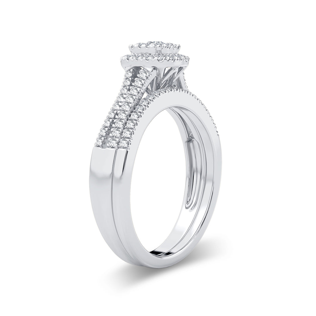 Sparkling 14K White Gold Lab Diamond Bridal Ring (0.38CT)