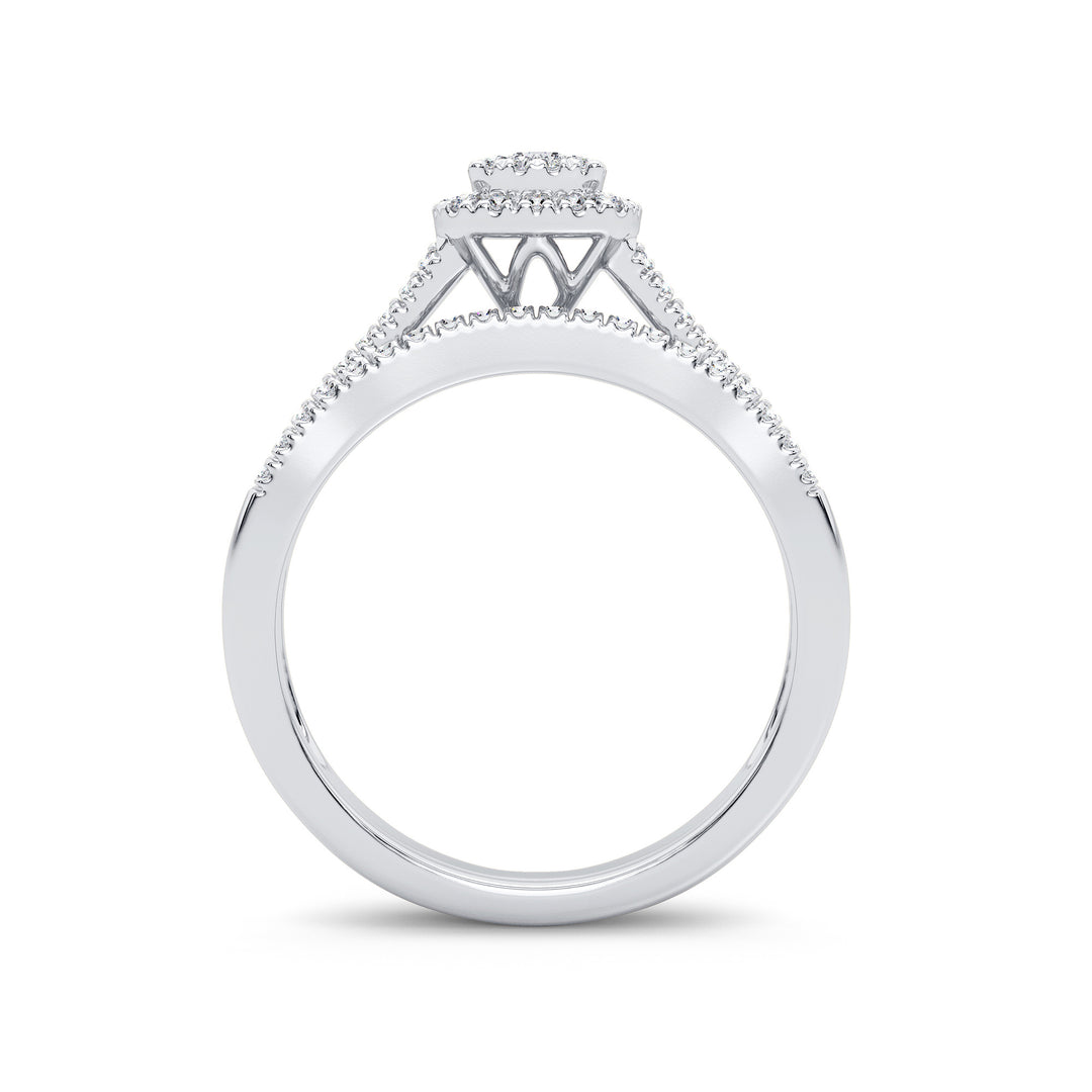 Sparkling 14K White Gold Lab Diamond Bridal Ring (0.38CT)