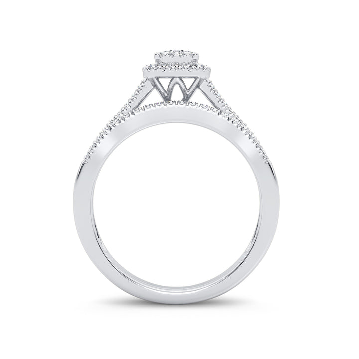 Sparkling 14K White Gold Lab Diamond Bridal Ring (0.38CT)