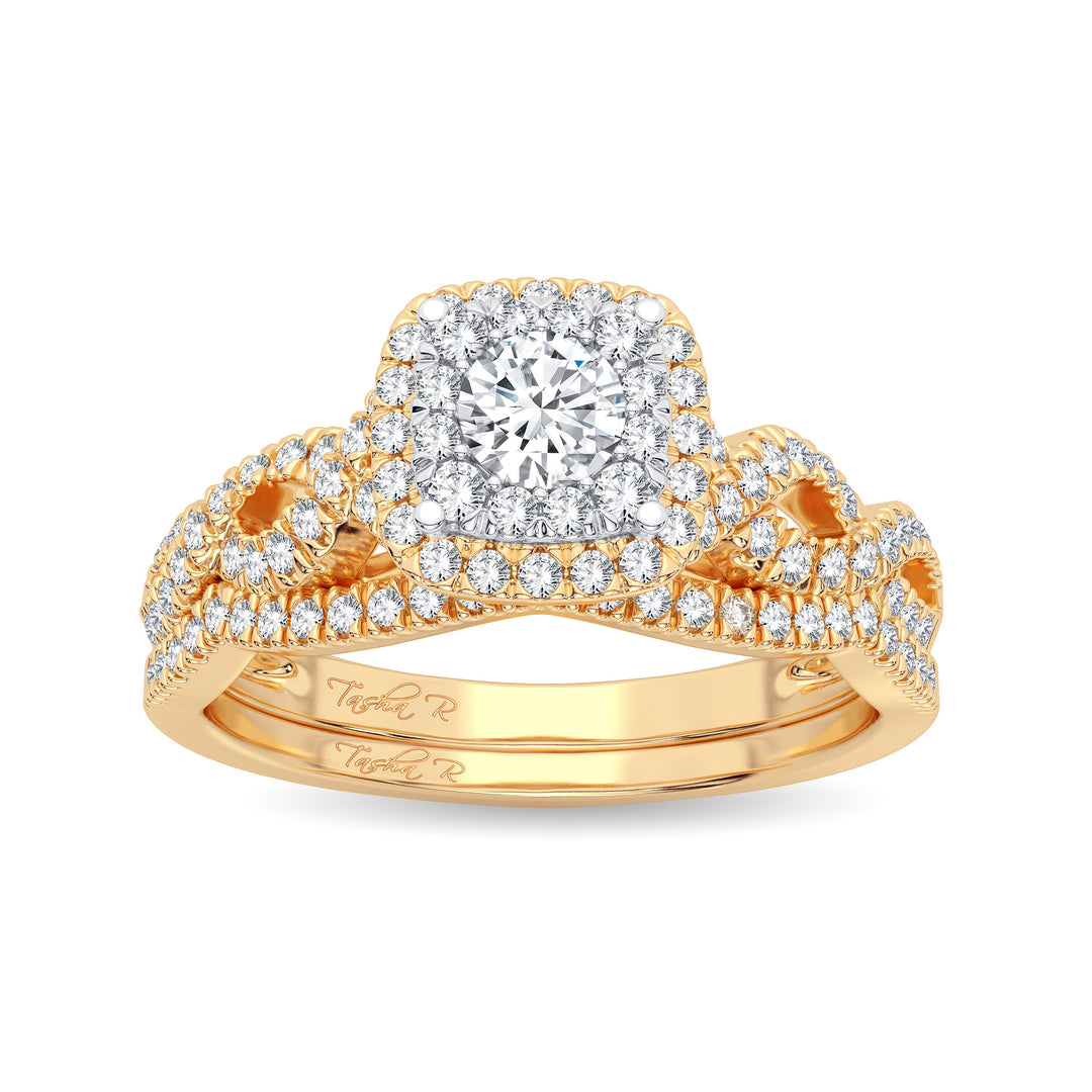 14K Yellow Gold 0.43CT Lab Diamond Bridal Ring Elegance