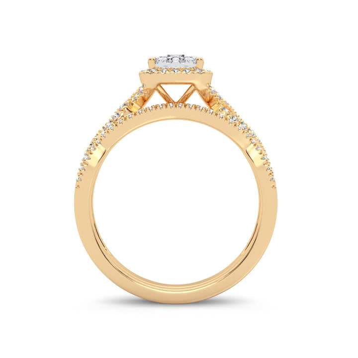 14K Yellow Gold 0.43CT Lab Diamond Bridal Ring Elegance