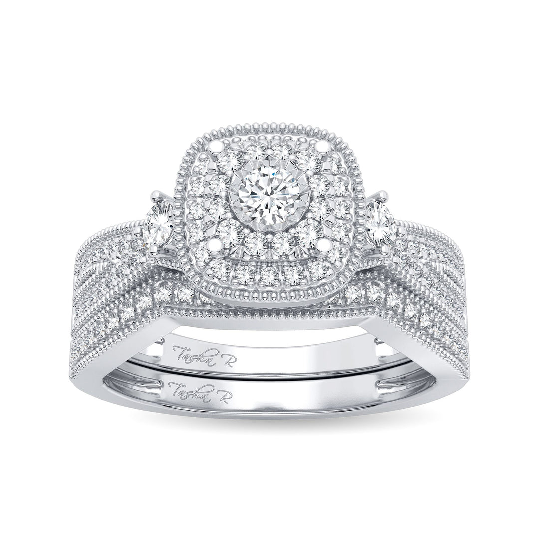 Timeless 14k White Gold Lab Diamond Bridal Ring 0.50CT