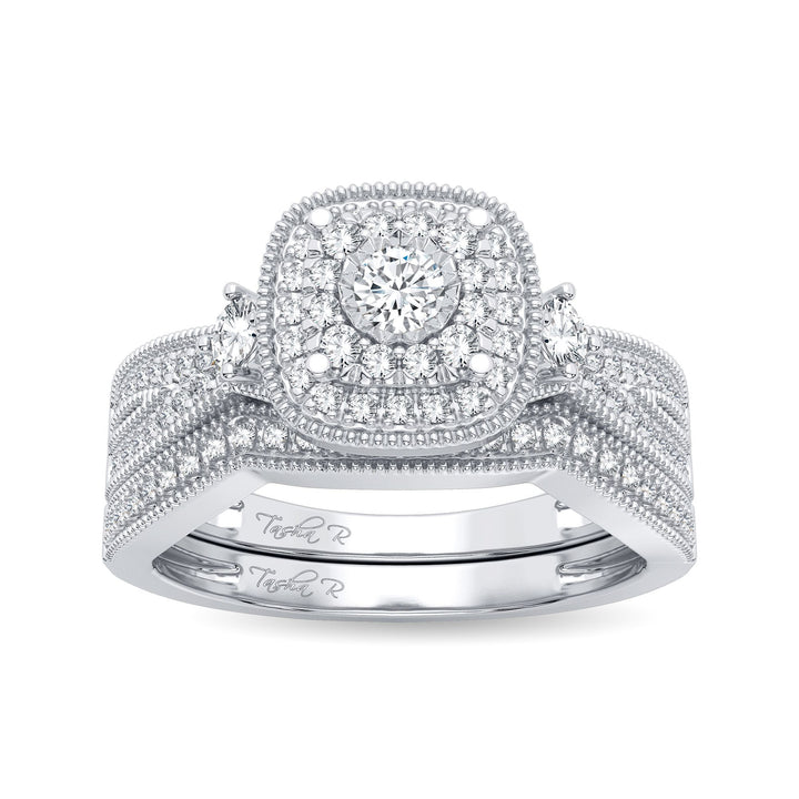 Timeless 14k White Gold Lab Diamond Bridal Ring 0.50CT
