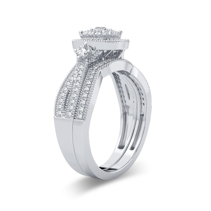 Timeless 14k White Gold Lab Diamond Bridal Ring 0.50CT