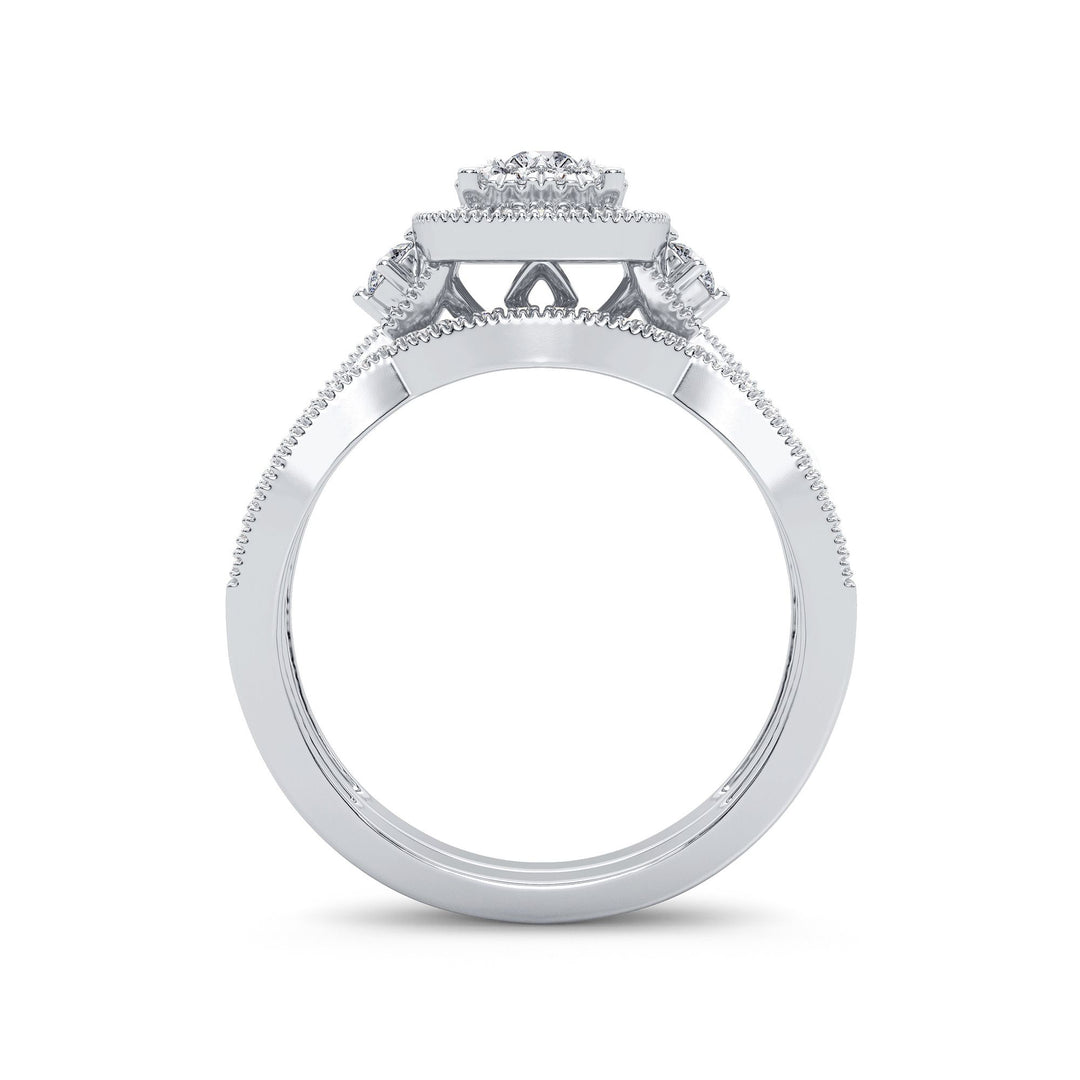 Timeless 14k White Gold Lab Diamond Bridal Ring 0.50CT