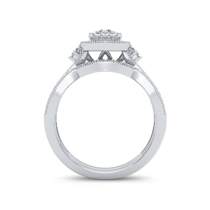 Timeless 14k White Gold Lab Diamond Bridal Ring 0.50CT
