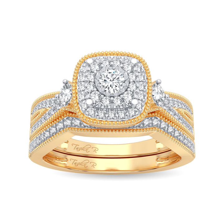 14K Yellow Gold Lab Diamond Bridal Ring - 0.50CT Elegance