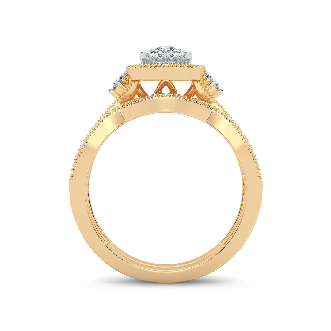 14K Yellow Gold Lab Diamond Bridal Ring - 0.50CT Elegance