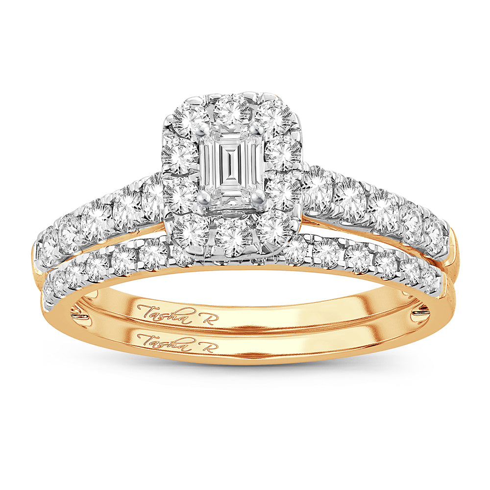 14K Yellow Gold Lab Diamond Bridal Ring - Timeless Elegance