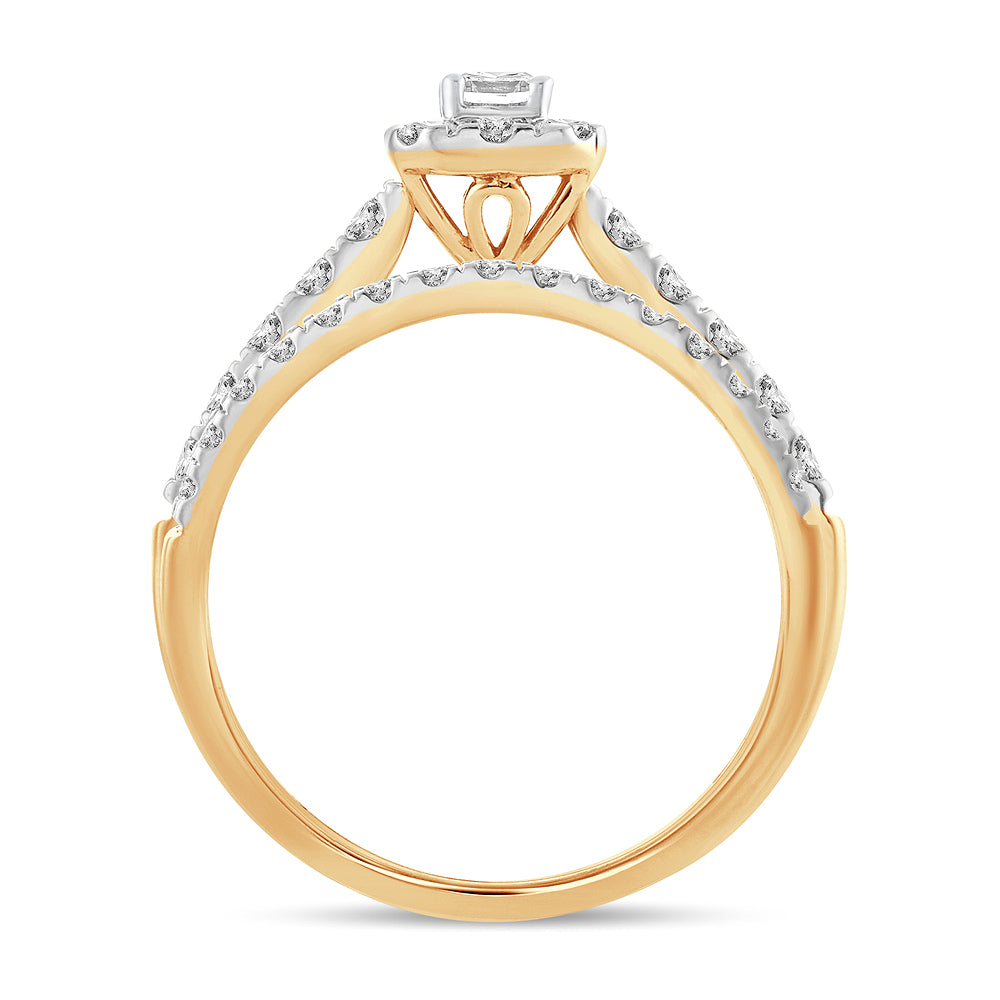 14K Yellow Gold Lab Diamond Bridal Ring - Timeless Elegance