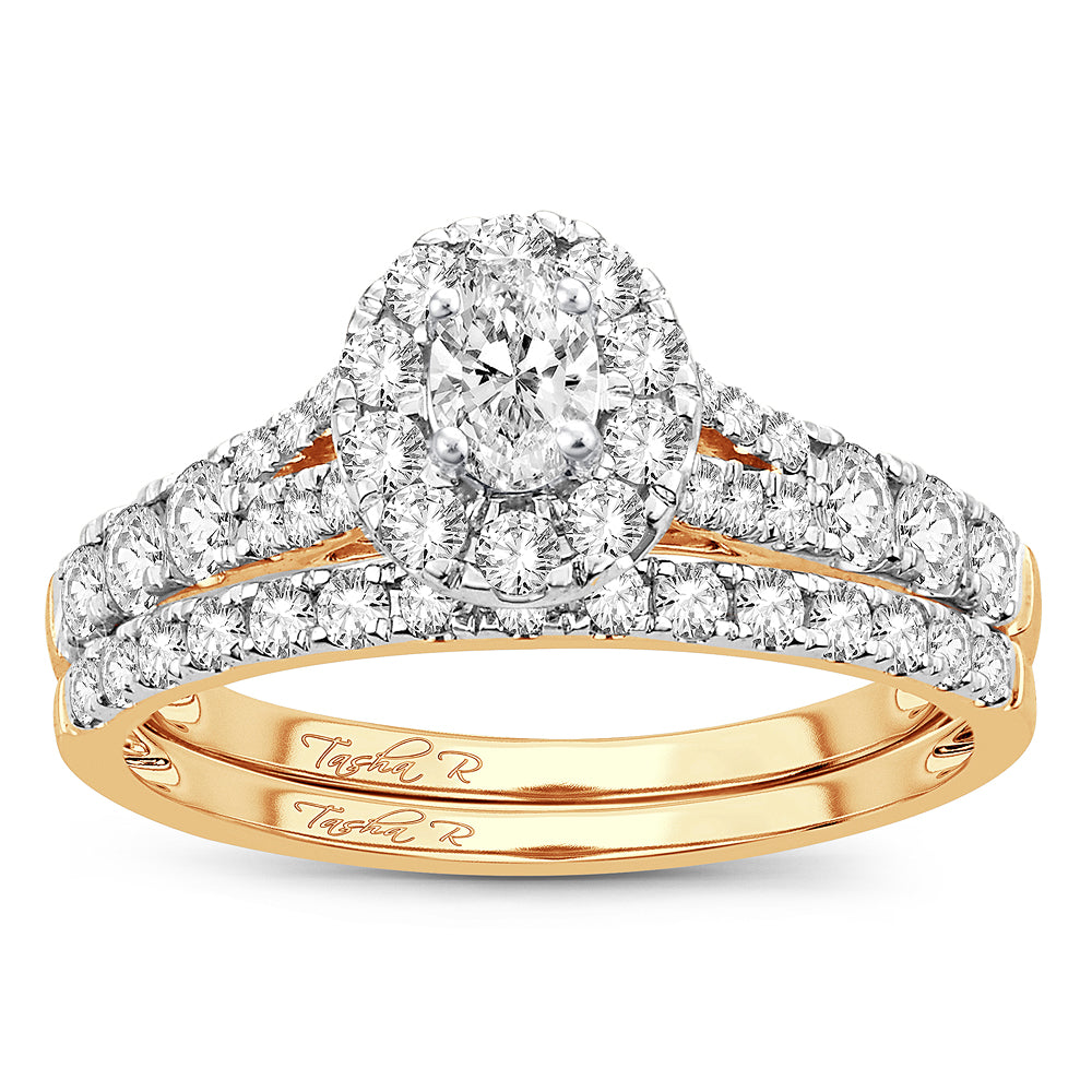 14K Yellow Gold 1CT Lab Diamond Fancy Engagement Ring