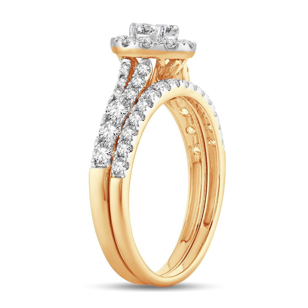 14K Yellow Gold 1CT Lab Diamond Fancy Engagement Ring