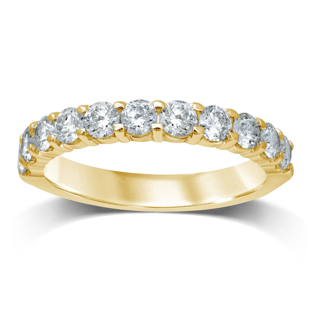 14k Yellow Gold Sparkling Diamond Ladies Band (11-Stone Design)