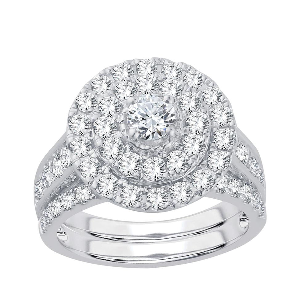 Exquisite 14K 1.98CT DIAMOND BRIDAL RING