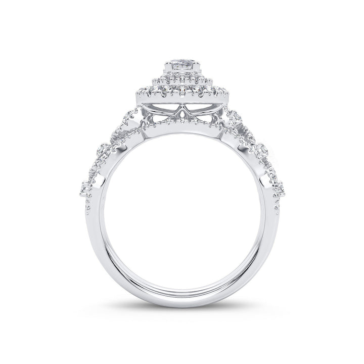 Brilliant 14k White Gold 1CT Lab Diamond Bridal Ring
