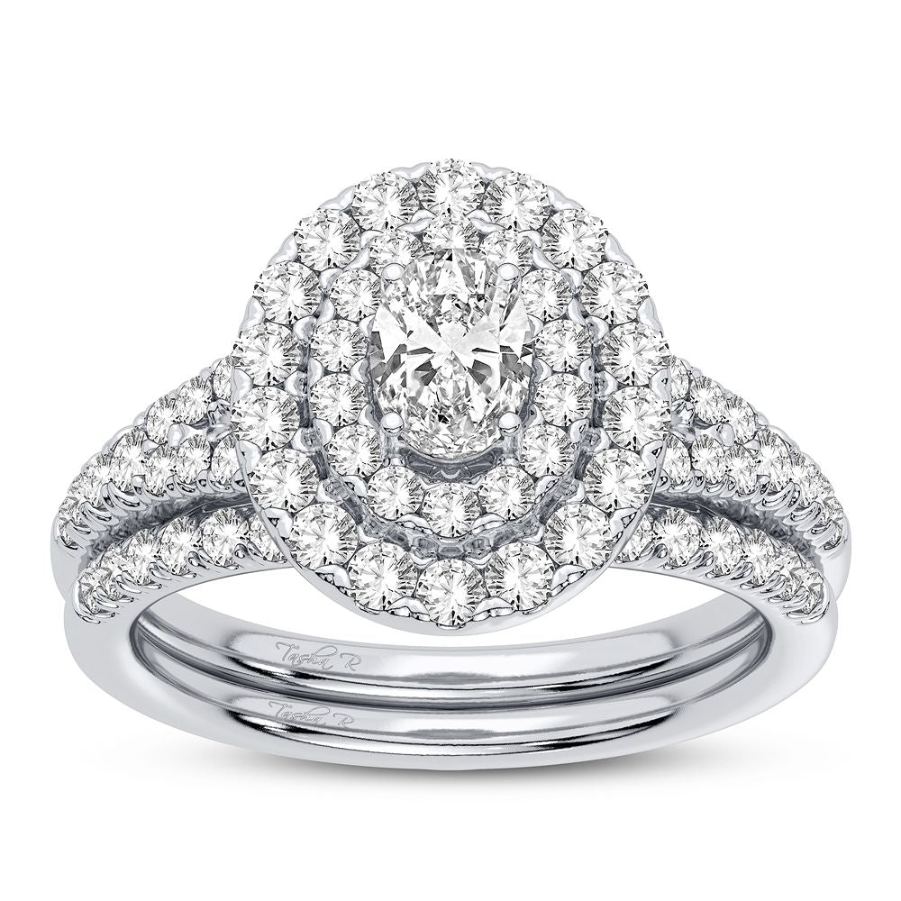 Timeless 14k White Gold 1CT Lab Diamond Bridal Ring