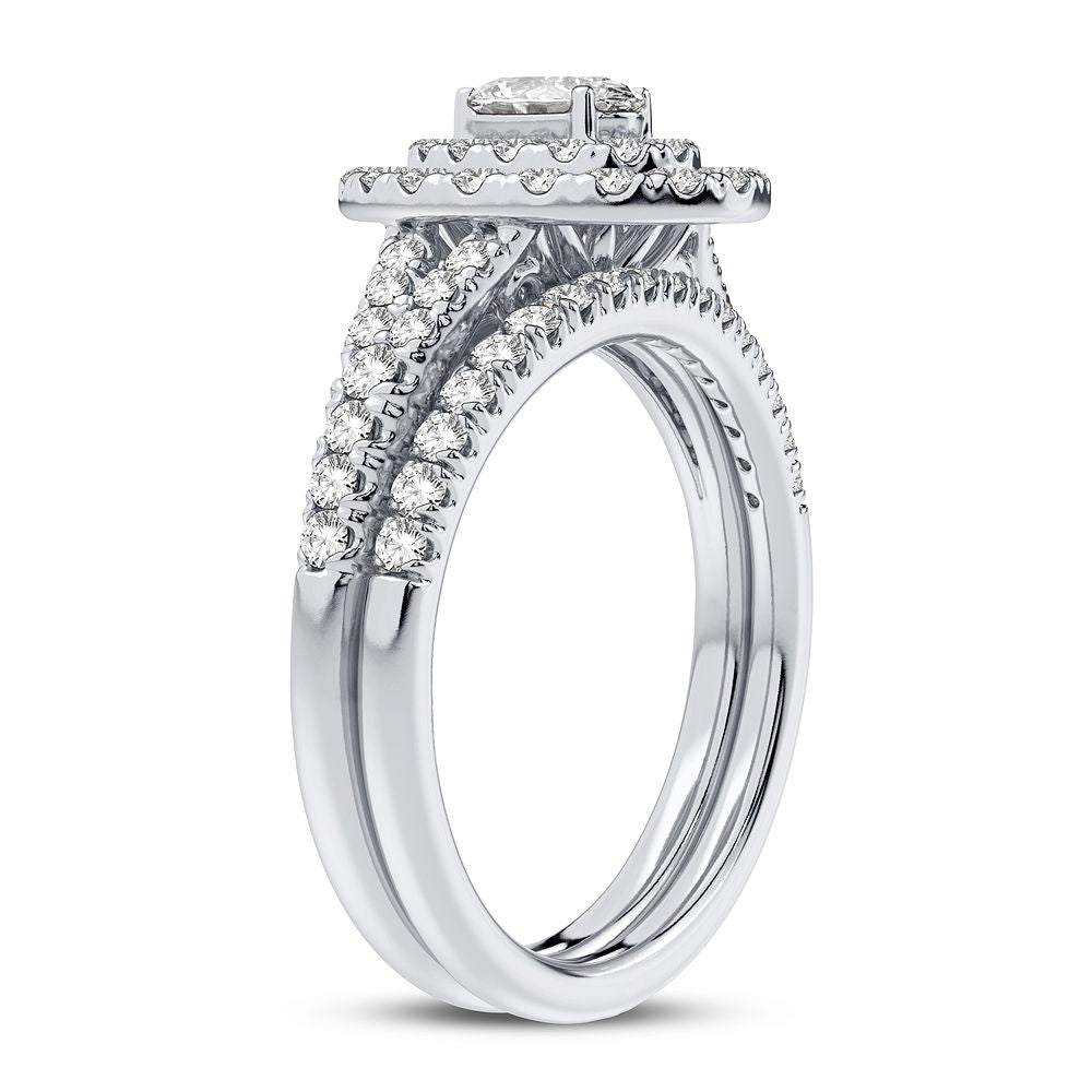 Timeless 14k White Gold 1CT Lab Diamond Bridal Ring