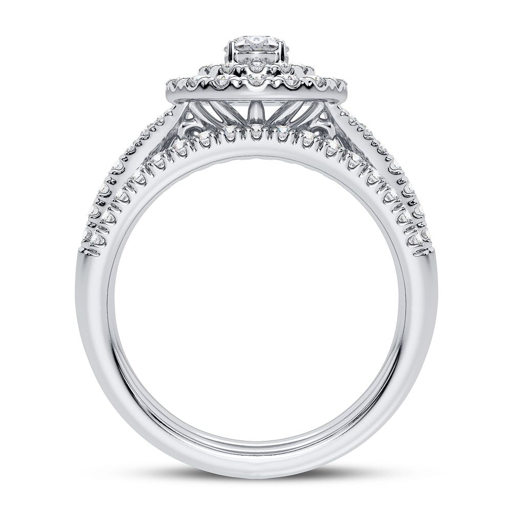 Timeless 14k White Gold 1CT Lab Diamond Bridal Ring