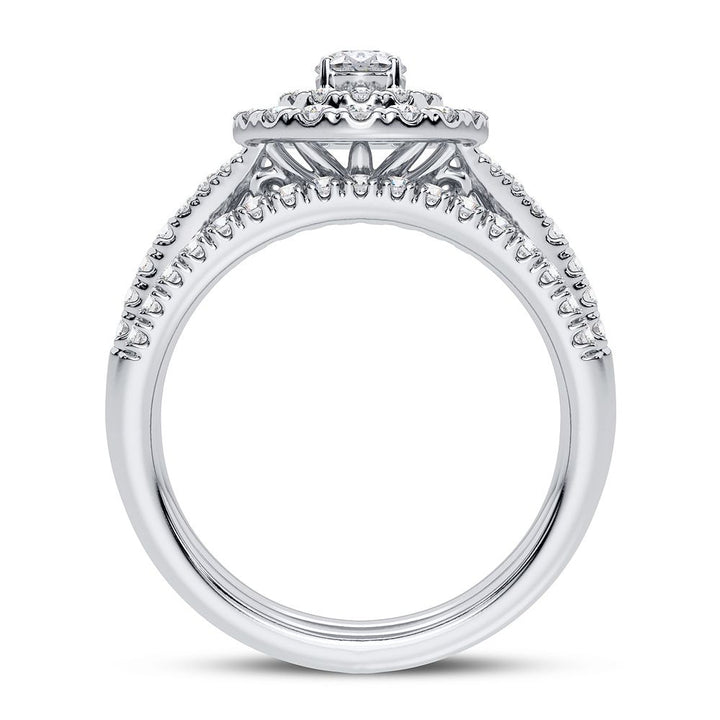 Timeless 14k White Gold 1CT Lab Diamond Bridal Ring