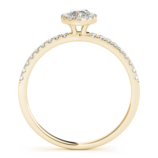14K Yellow Gold Marquise Diamond Halo Ring
