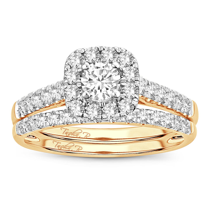 10k Yellow Gold 1CT Lab Grown Diamond Bridal Ring Set