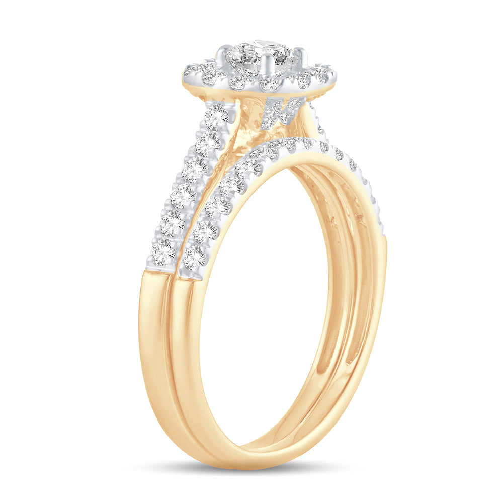 10k Yellow Gold 1CT Lab Grown Diamond Bridal Ring Set