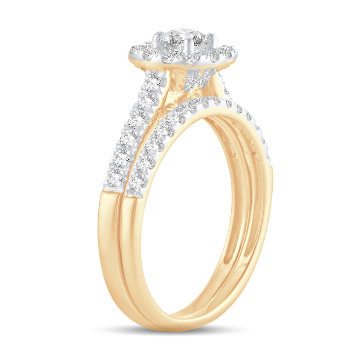 10k Yellow Gold 1CT Lab Grown Diamond Bridal Ring Set