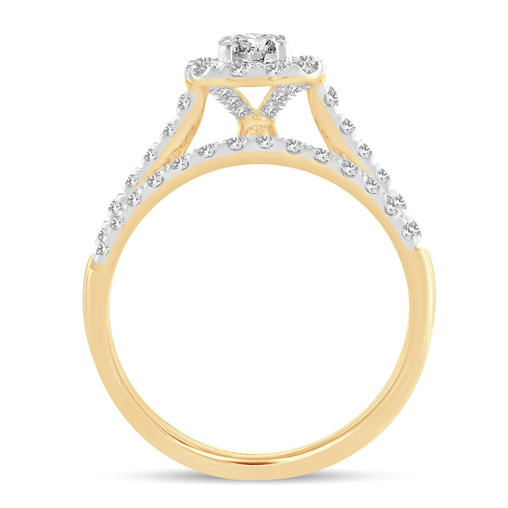 10k Yellow Gold 1CT Lab Grown Diamond Bridal Ring Set