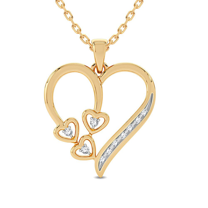 10k Yellow Gold Lab Diamond Womens Delicate Pendant Necklace