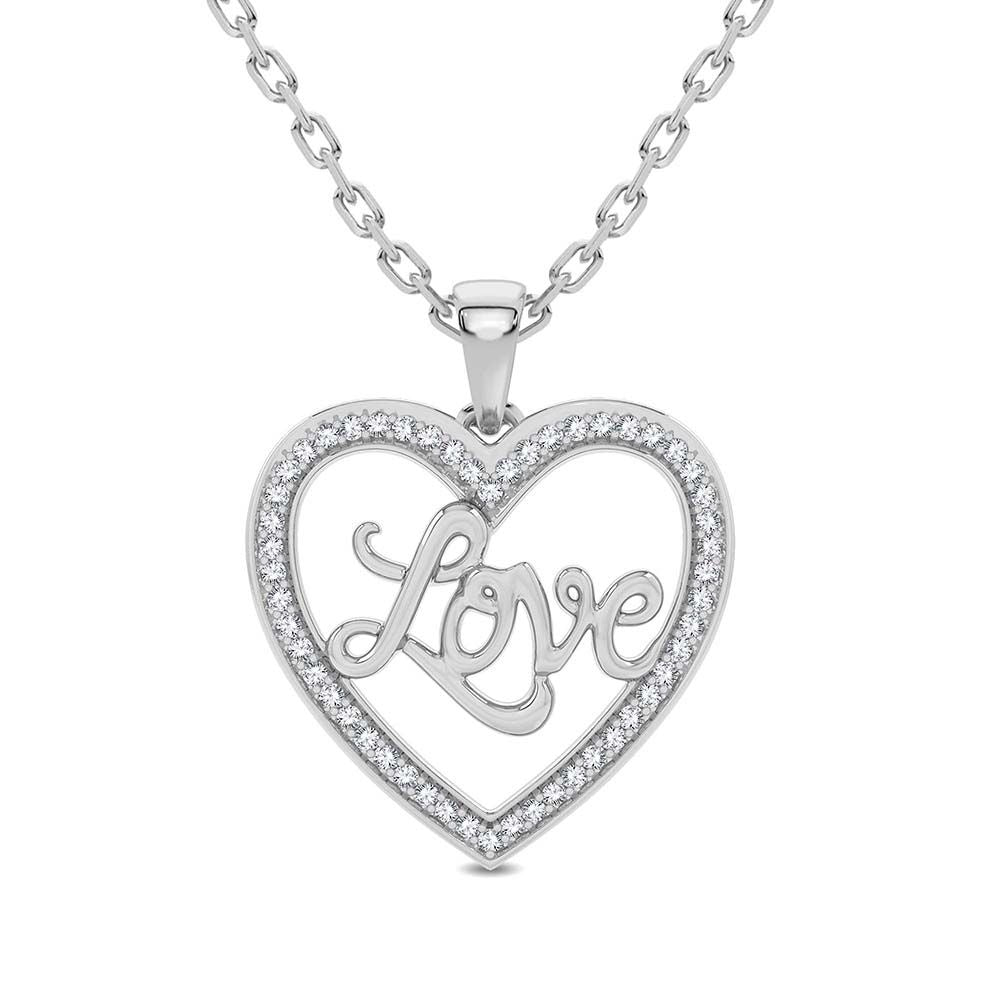 Chic 10k White Gold Lab Diamond Pendant for Women