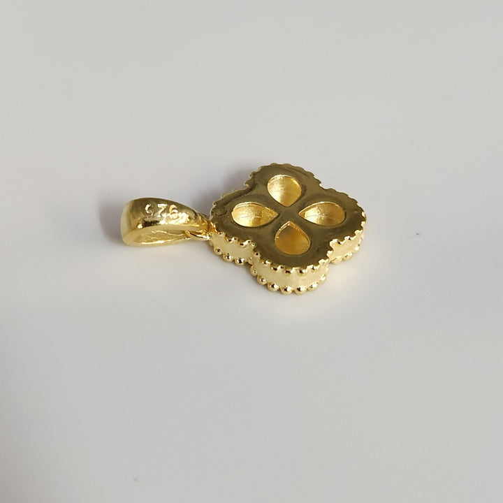 Elegant Sterling Silver Gold Finish Clover Charm