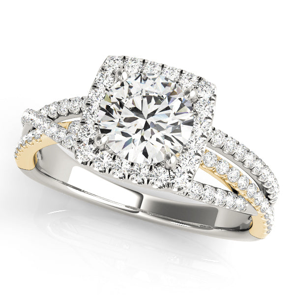 14K Yellow Gold 1 7/8 ct tw Halo Diamond Engagement Ring