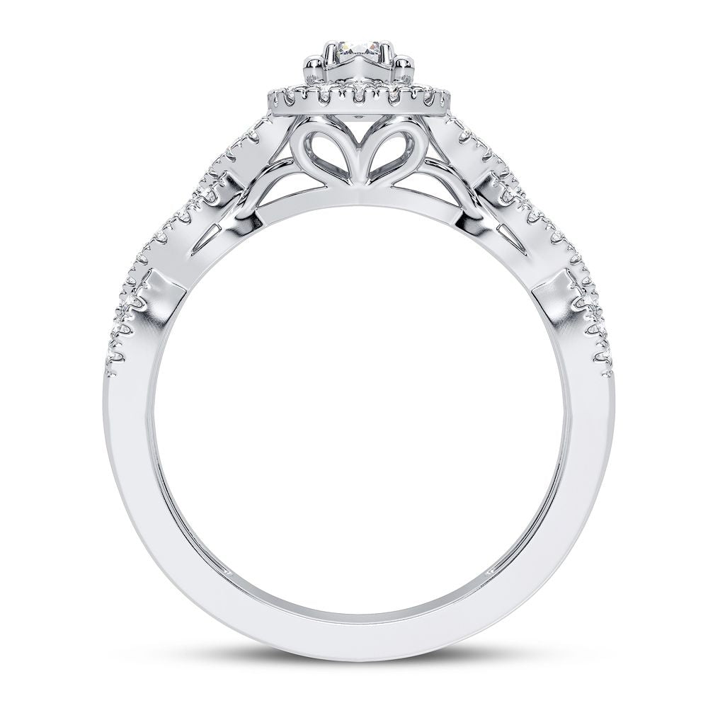 Timeless 10k White Gold Lab Diamond Engagement Ring (0.33CT)