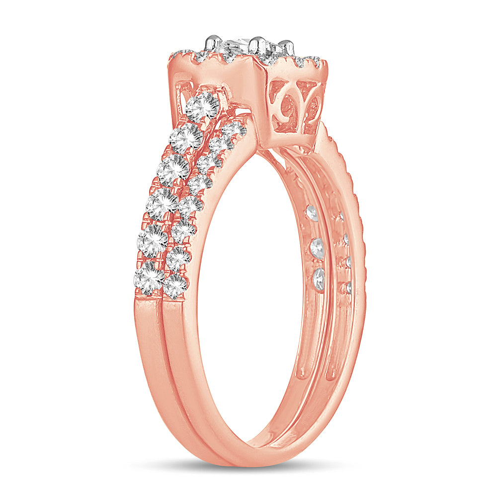 14k Rose Gold 1CT Lab Diamond Womens Engagement Ring