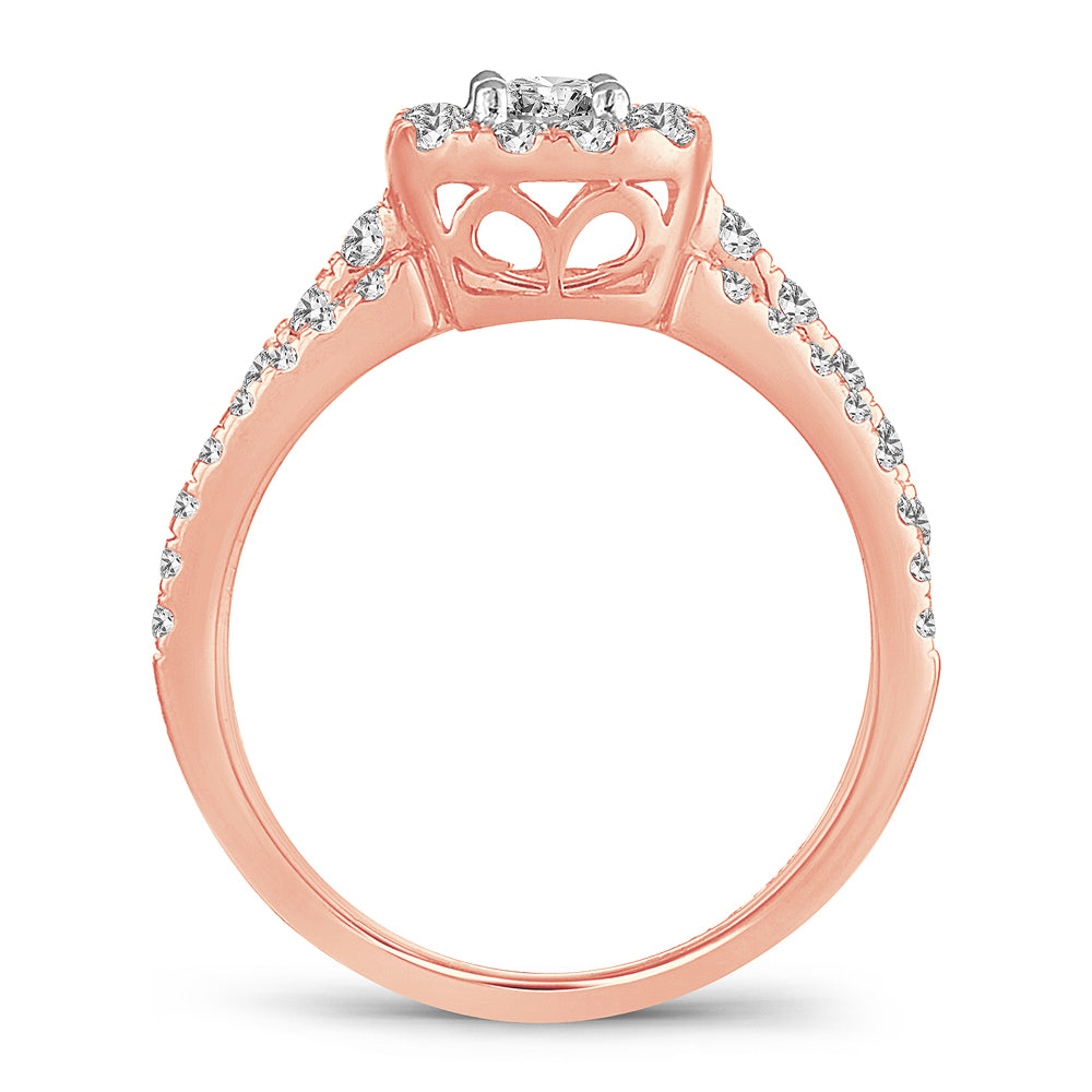 14k Rose Gold 1CT Lab Diamond Womens Engagement Ring