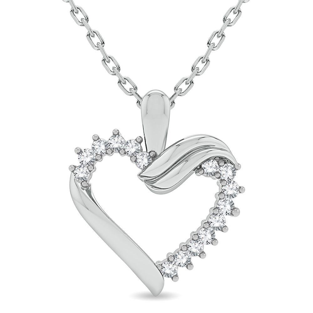 10K White Gold 0.10CT Diamond Pendant