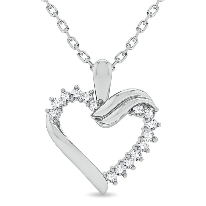 Chic 10k White Gold Lab Diamond Pendant for Women