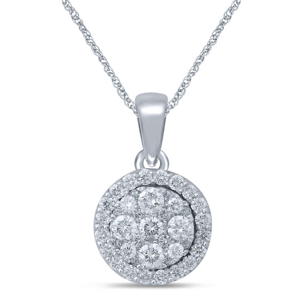 14K White Gold 0.5CT Diamond Pendant