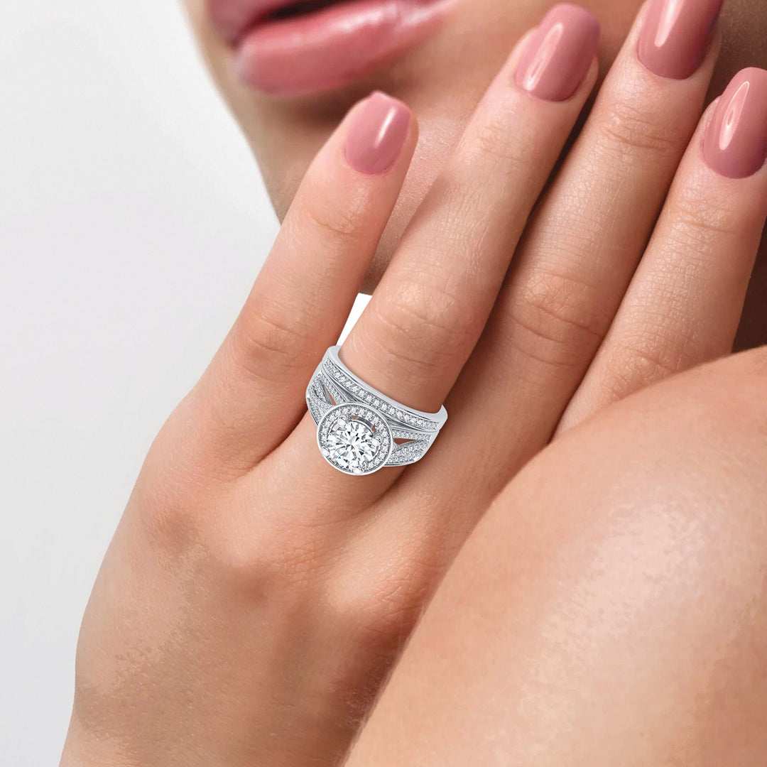 Sparkling 14k White Gold 1.45CT Lab Diamond Ring