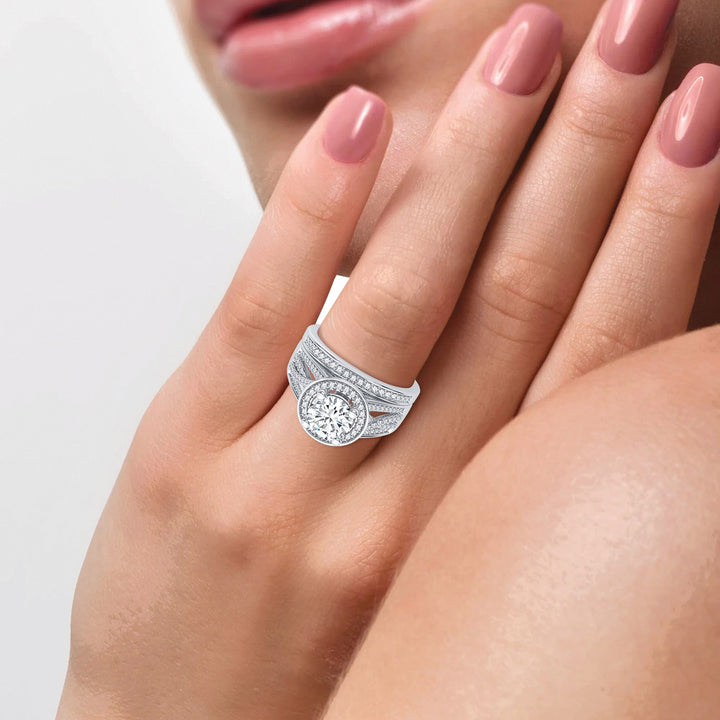 Sparkling 14k White Gold 1.45CT Lab Diamond Ring