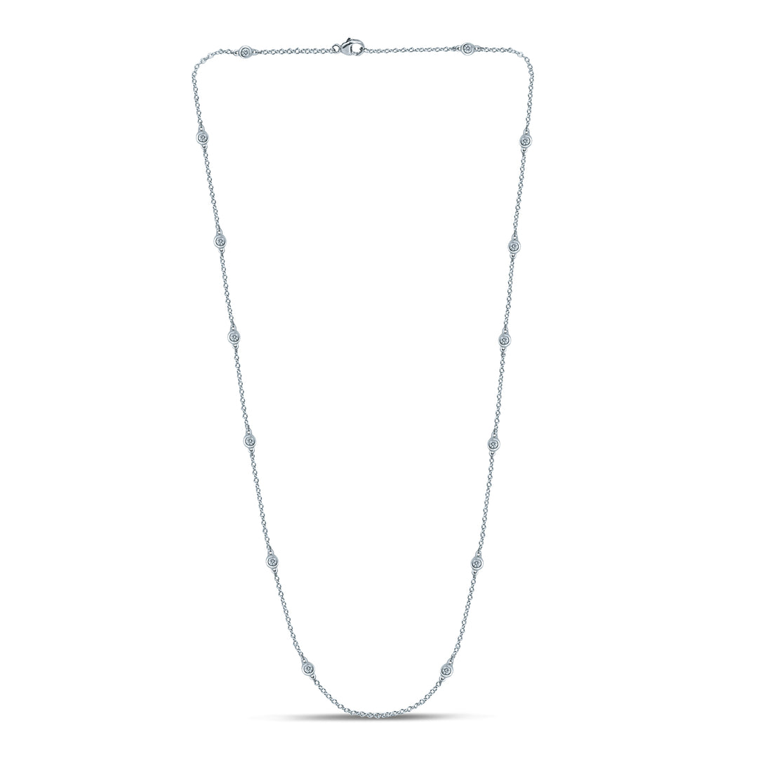 14K White Gold 0.42CT Diamond Chain Necklace