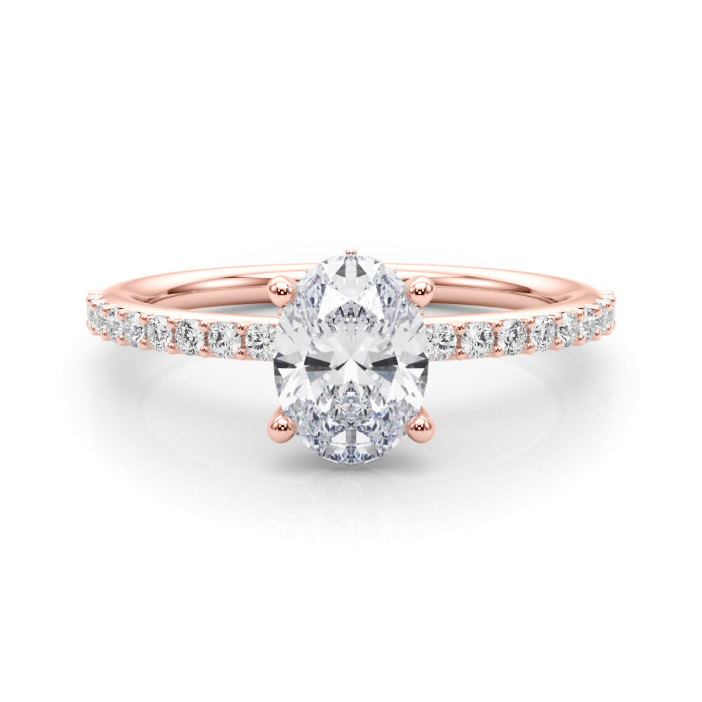 14K Rose Gold Lab Diamond Hidden Halo Ring